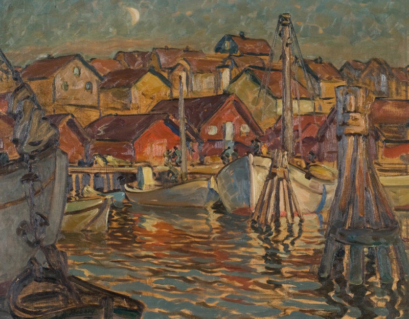 A Fishing Harbour. Study from North Norway reproduction of painting by Anna Boberg. ALL GICLEE PRINTS