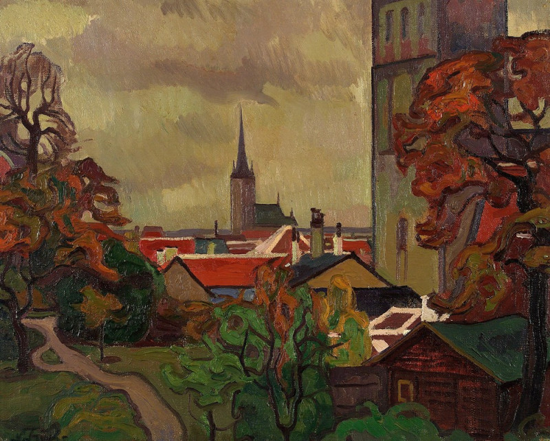 Nikolai Triik reprodukcija View on Tallinn (1915), VISOS REPRODUKCIJOS , paveikslai, reprodukcijos internetu