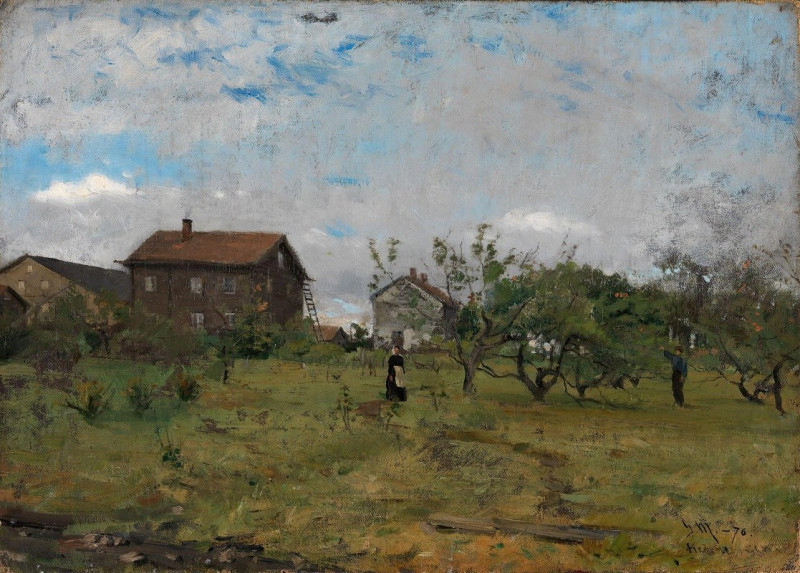 Farm at Hedmark (1876) reproduction of painting by Gerhard Munthe. ALL GICLEE PRINTS