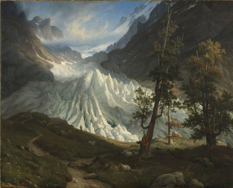 The Grindelwaldgletscher (1838) reproduction of painting by Thomas Fearnley. ALL GICLEE PRINTS