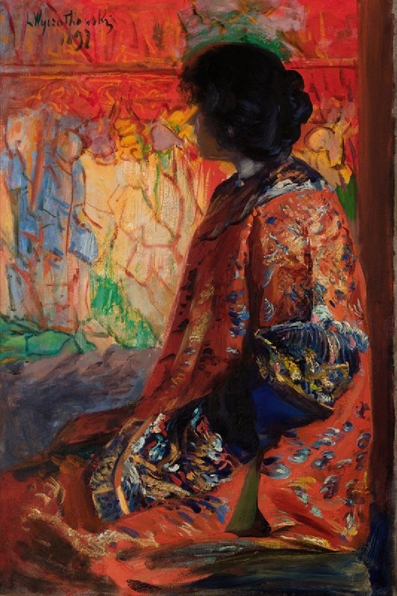 Japanese Woman (1897) reproduction of painting by Leon Wyczółkowski. ALL GICLEE PRINTS