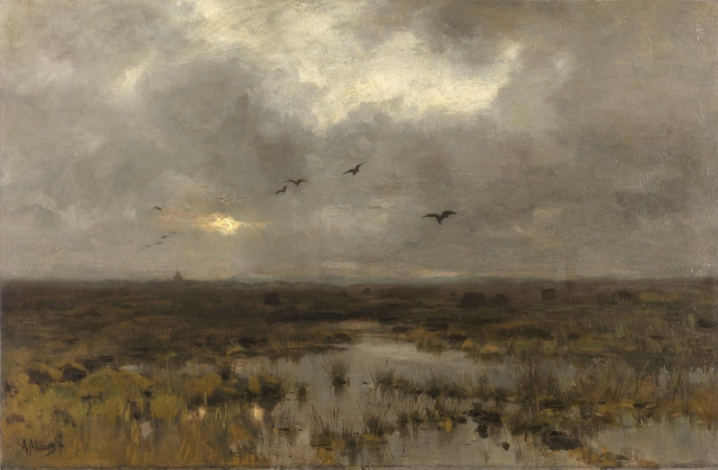 The Marsh (c. 1885 - c. 1888) reproduction of painting by Anton Mauve. ALL GICLEE PRINTS