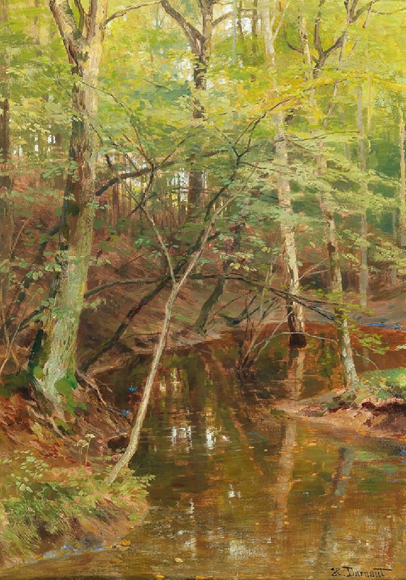 Woodland Stream reproduction of painting by Hugo Darnaut. ALL GICLEE PRINTS