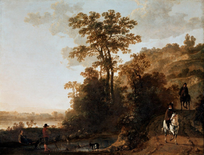 An Evening Ride near a River reproduction of painting by Aelbert Cuyp. ALL GICLEE PRINTS