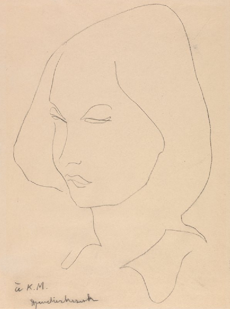 Katherine Mansfield (1910 - 1915) reproduction of painting by Henri Gaudier-Brzeska. ALL GICLEE PRINTS