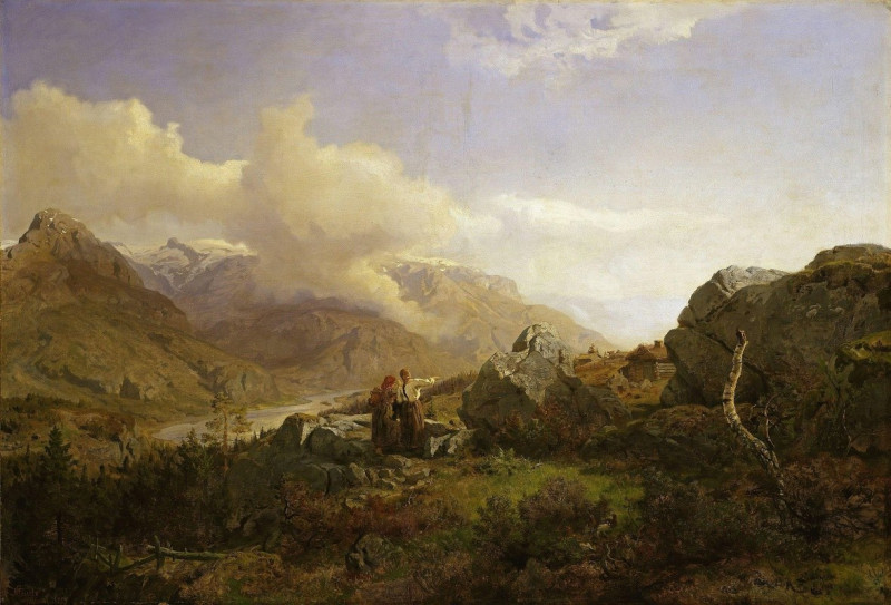 Norwegian Highlands (1858) reproduction of painting by Hans Gude. ALL GICLEE PRINTS