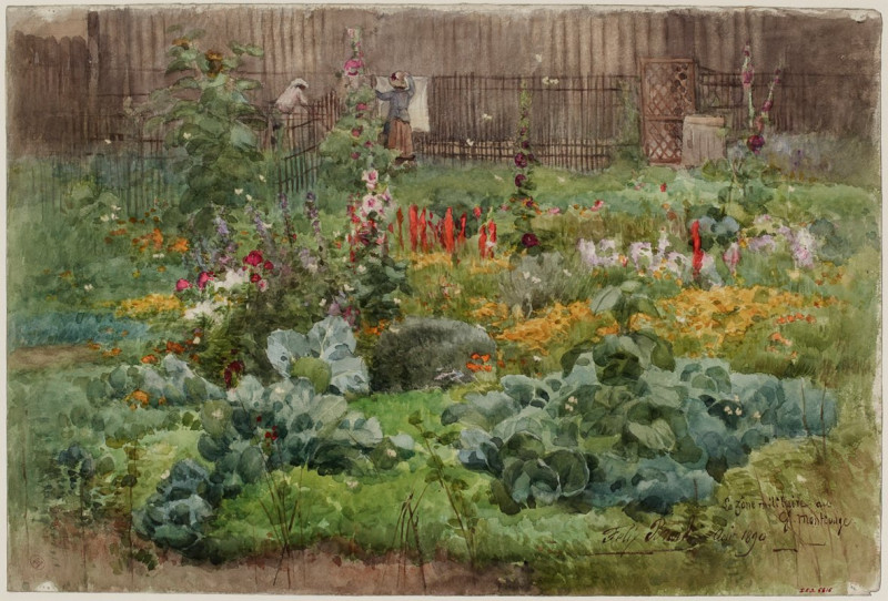 Félix Brard reprodukcija Un jardin fleuri au Grand-Montrouge (1890), VISOS REPRODUKCIJOS , paveikslai, reprodukcijos internetu