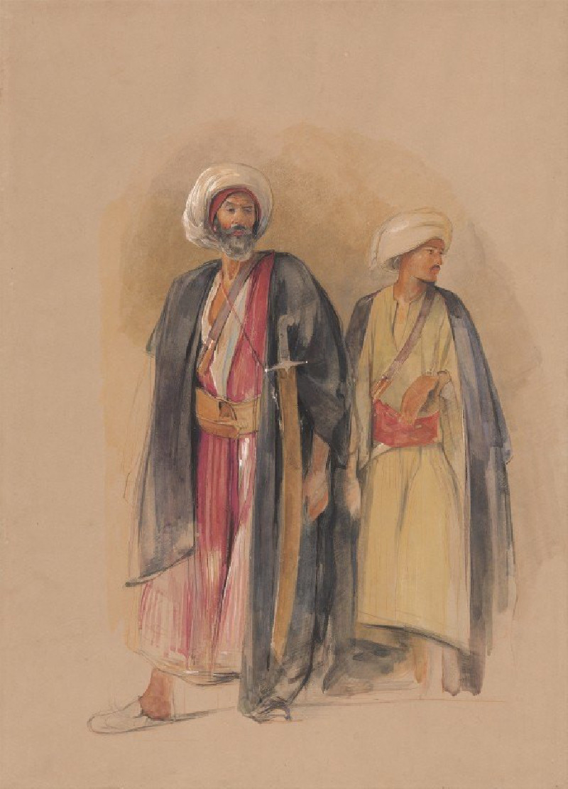 John Frederick Lewis reprodukcija Sheik Hussein Of Gebel Tor And His Son, VISOS REPRODUKCIJOS , paveikslai, reprodukcijos int...