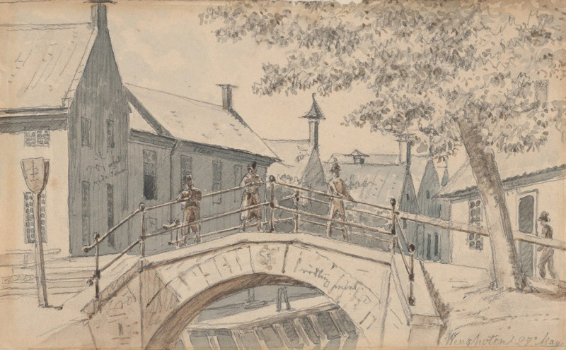 Martinus Rørbye reprodukcija A Bridge over a Canal in Winschoten (1834), VISOS REPRODUKCIJOS , paveikslai, reprodukcijos inte...