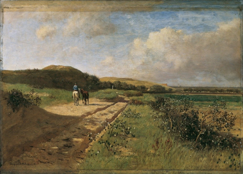 Dünen bei Katwijk (1886) reproduction of painting by Eugen Jettel. ALL GICLEE PRINTS