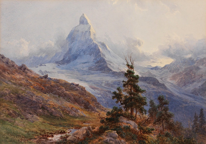 View of the Matterhorn (1888) reproduction of painting by Edward Theodore Compton. ALL GICLEE PRINTS