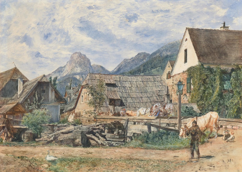 Late Summer in Liezen (1879) reproduction of painting by Rudolf von Alt. ALL GICLEE PRINTS