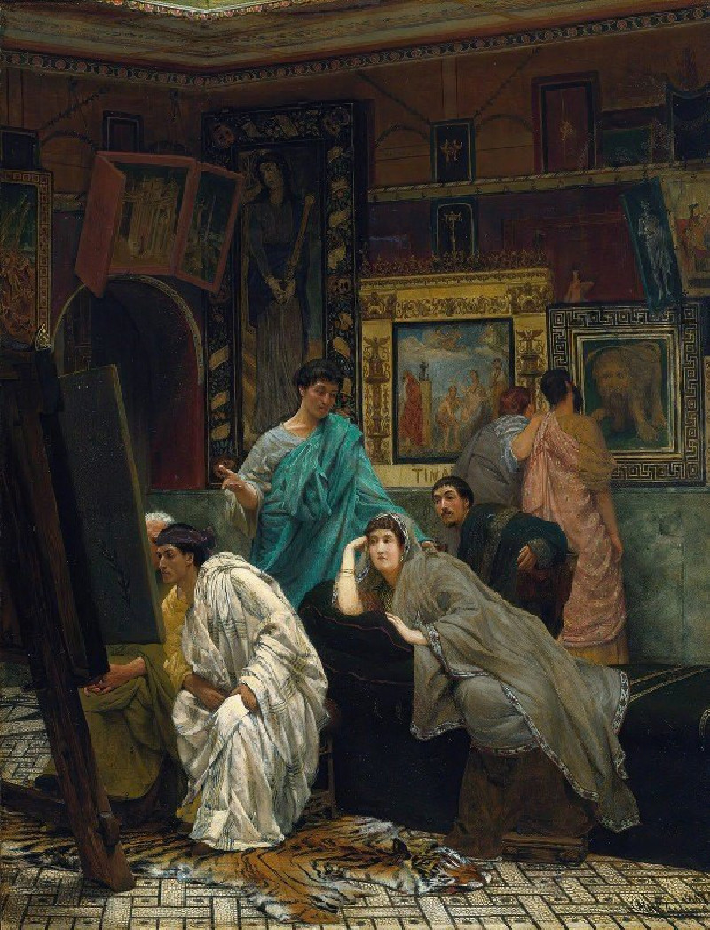 The Collector Of Pictures At The Time Of Augustus (1867) reproduction of painting by Lawrence Alma-Tadema. ALL GICLEE PRINTS