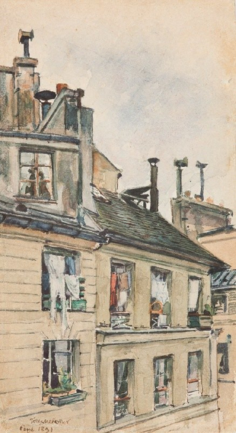 View from the window of Józef Mehoffer and Stanisław Wyspiański’s studio in Paris (1891) reproduction of painting by Józef Me...