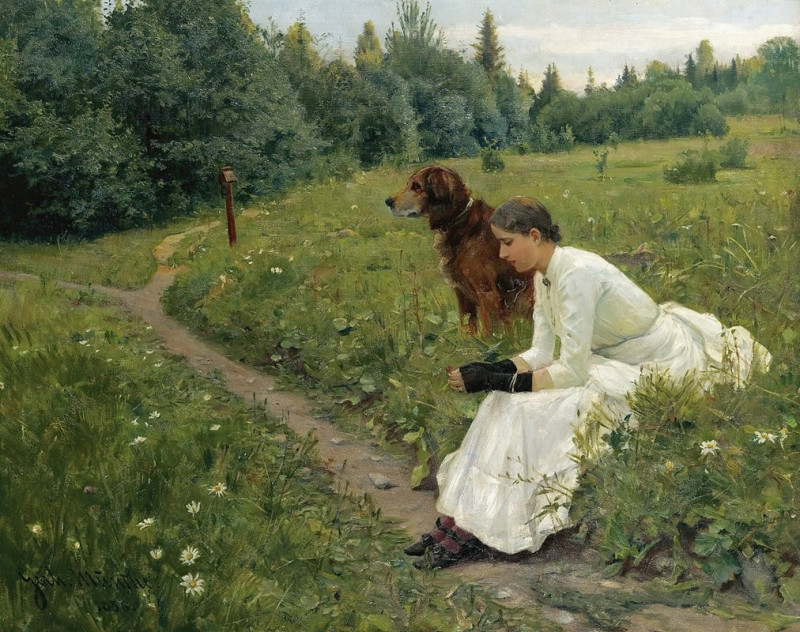 Idyll (1886) reproduction of painting by Gerhard Munthe. ALL GICLEE PRINTS