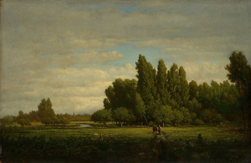 A Meadow Bordered by Trees (ca. 1845) reproduction of painting by Théodore Rousseau. ALL GICLEE PRINTS