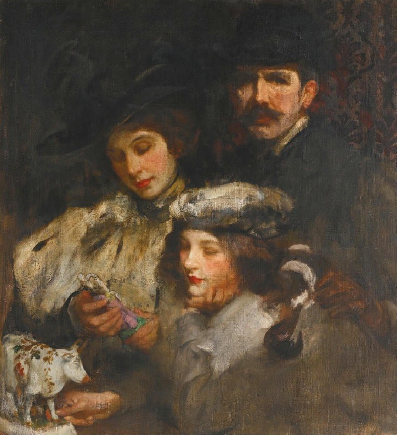 James Jebusa Shannon reprodukcija The Painter, His Wife And Daughter, VISOS REPRODUKCIJOS , paveikslai, reprodukcijos internetu