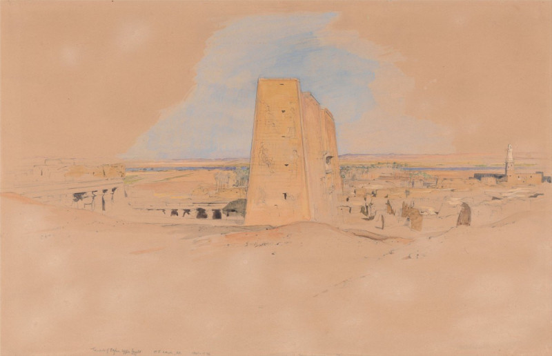 Temple of Edfou, Upper Egypt reproduction of painting by John Frederick Lewis. ALL GICLEE PRINTS