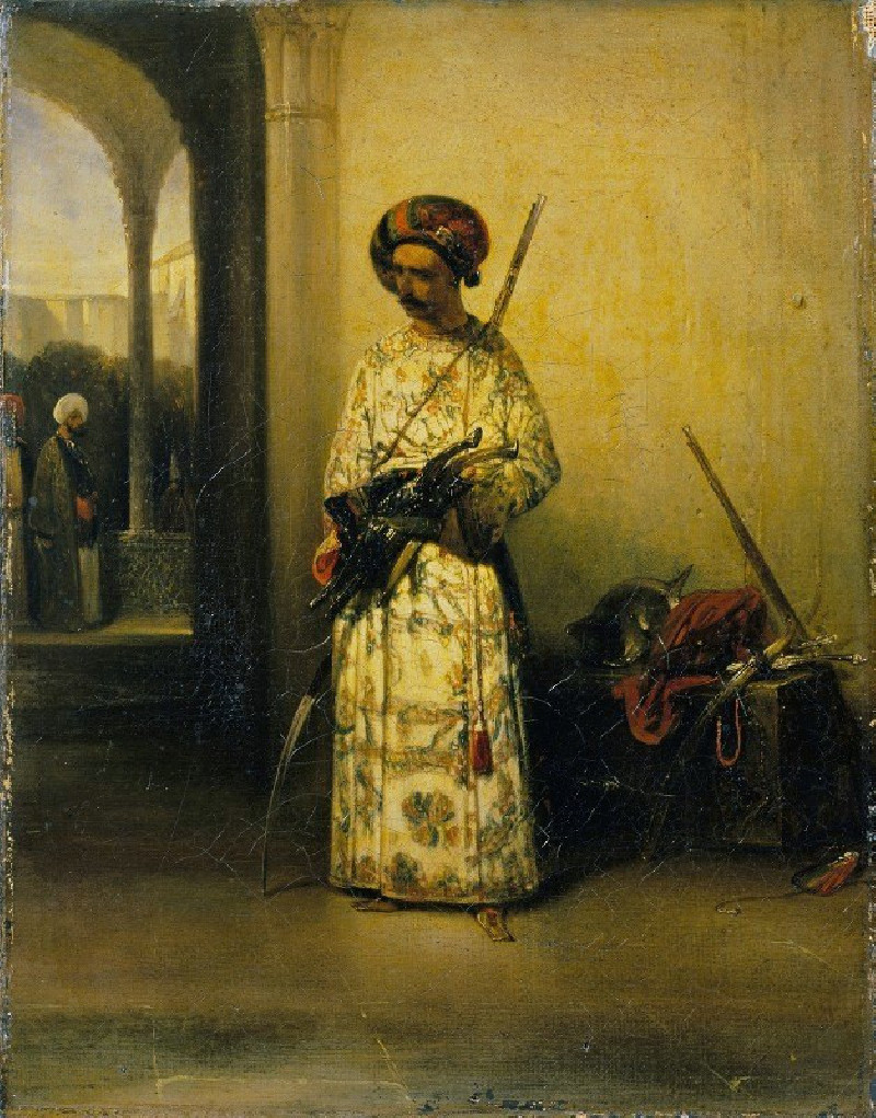 Soldier of the Guard of a Vizier (c. 1826) reproduction of painting by Alexandre-Gabriel Decamps. ALL GICLEE PRINTS