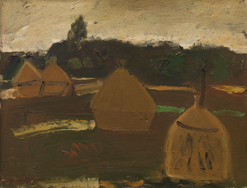 Haystacks (1942) reproduction of painting by Gustave De Smet. ALL GICLEE PRINTS