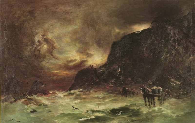 Storm at Wellington Heads reproduction of painting by Petrus van der Velden. ALL GICLEE PRINTS