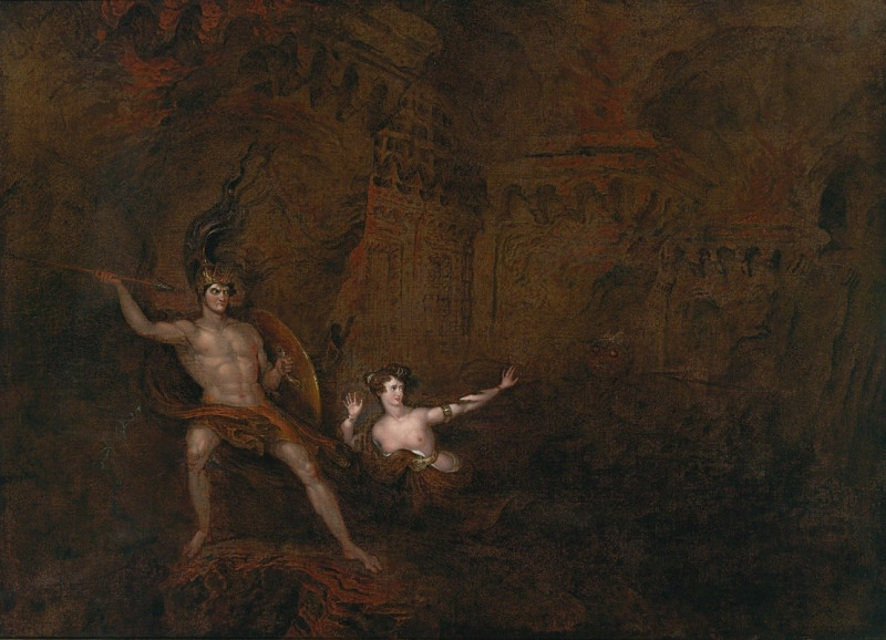 The Conflict Between Satan And Death (1832) reproduction of painting by John Martin. ALL GICLEE PRINTS