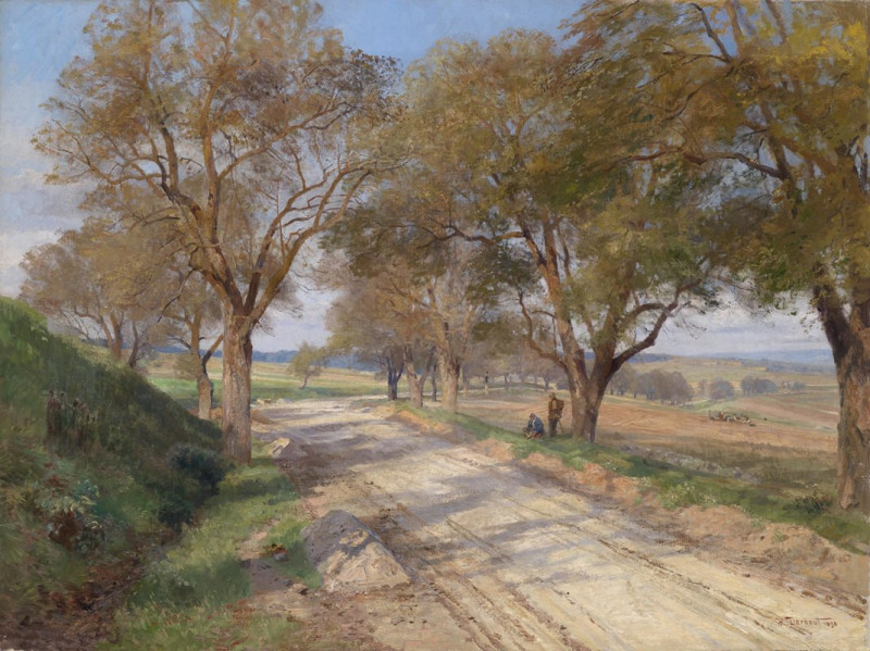 Landstraße bei Plankenberg (1898) reproduction of painting by Hugo Darnaut. ALL GICLEE PRINTS