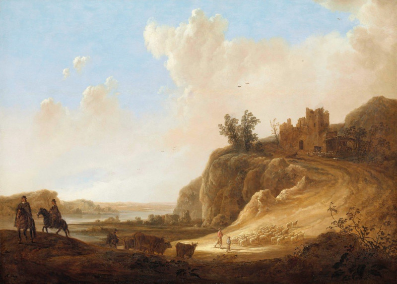 Aelbert Cuyp reprodukcija Mountainous Landscape with the Ruins of a Castle (1640 - 1650), VISOS REPRODUKCIJOS , paveikslai, r...