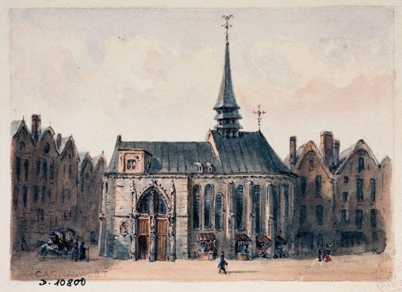 Eglise Sainte Geneviève des Ardents reproduction of painting by Auguste-Sébastien Bénard. ALL GICLEE PRINTS