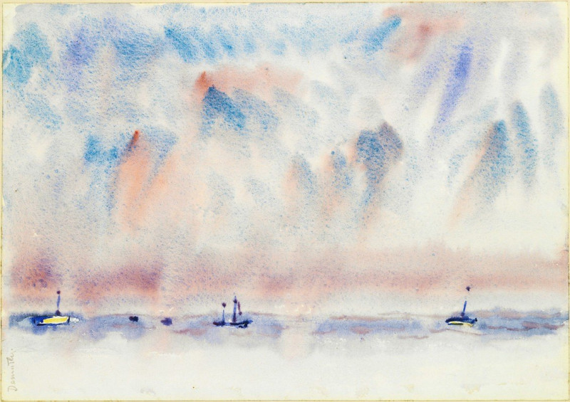 Charles Demuth reprodukcija Bermuda Sky and Sea with Boats (circa 1917), VISOS REPRODUKCIJOS , paveikslai, reprodukcijos inte...