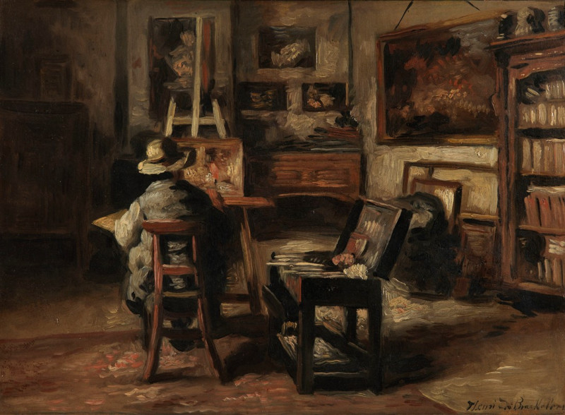 The Studio of Ferdinand De Braekeleer I, Father of the Painter (1873-1885) reproduction of painting by Henri de Braekeleer. A...