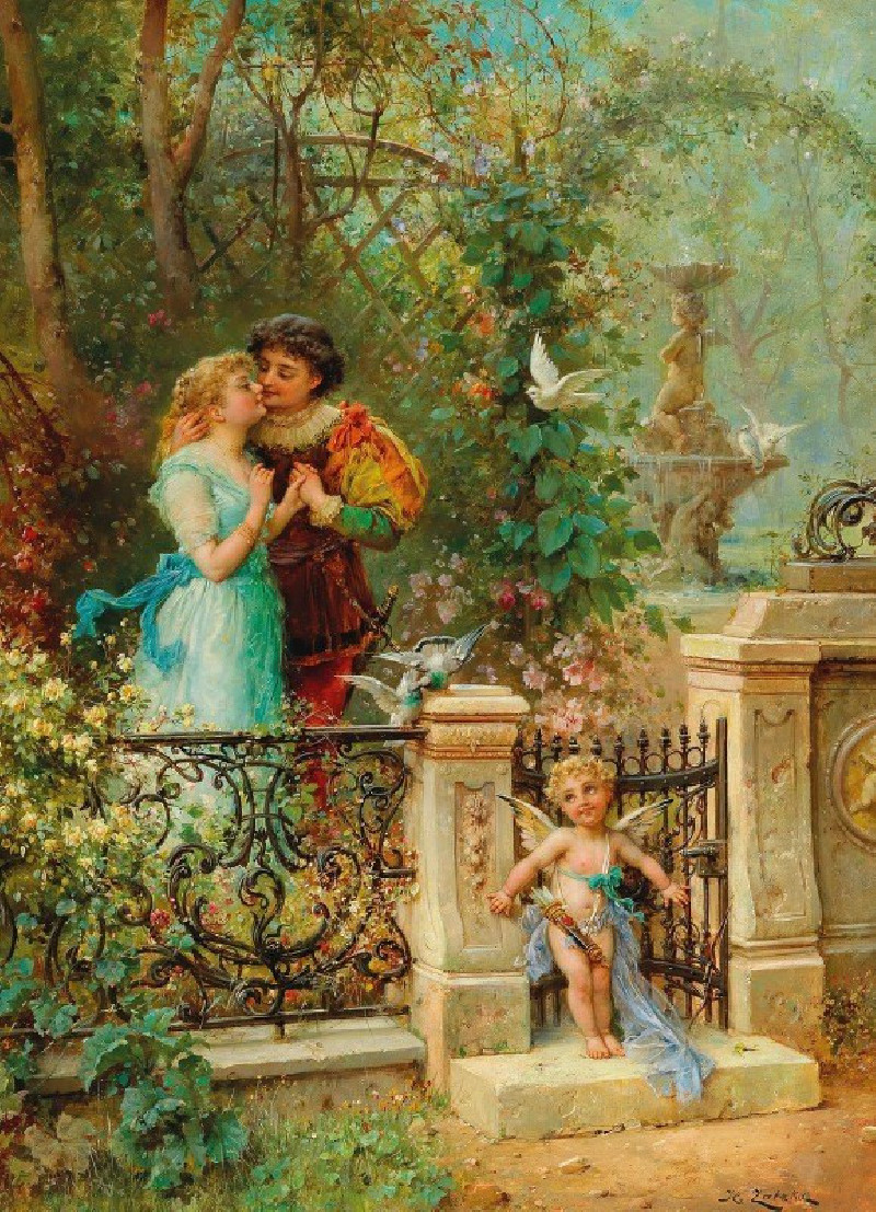 Im Banne Amors reproduction of painting by Hans Zatzka. ALL GICLEE PRINTS