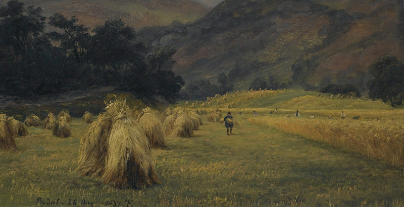 Haystacks, Rydal, Cumbria (1837) reproduction of painting by Thomas Fearnley. ALL GICLEE PRINTS