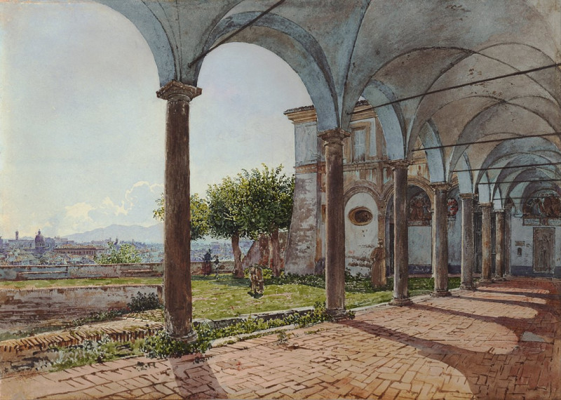 View from Sant’Onofrio on Rome (1835) reproduction of painting by Rudolf von Alt. ALL GICLEE PRINTS