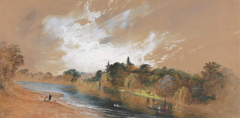 The Banks of the Thames, Opposite Pope’s Villa (1850) reproduction of painting by John Martin. ALL GICLEE PRINTS