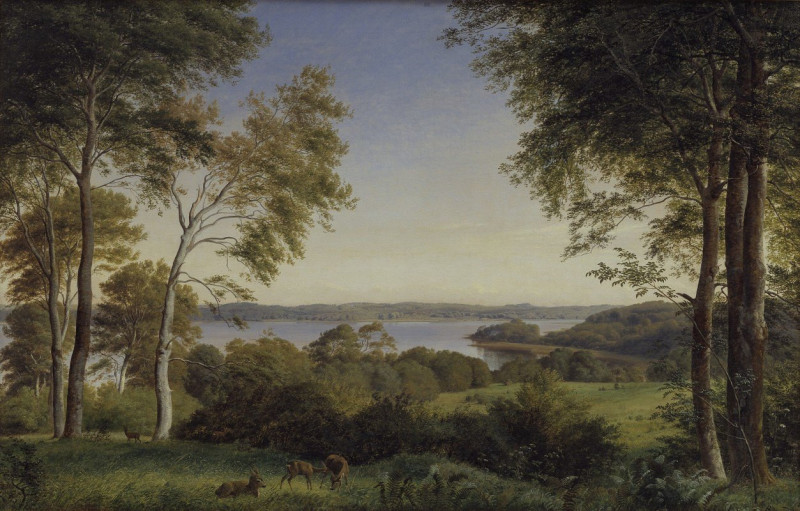 Udsigt over Skarre Sø (1844 - 1845) reproduction of painting by P. C. Skovgaard. ALL GICLEE PRINTS