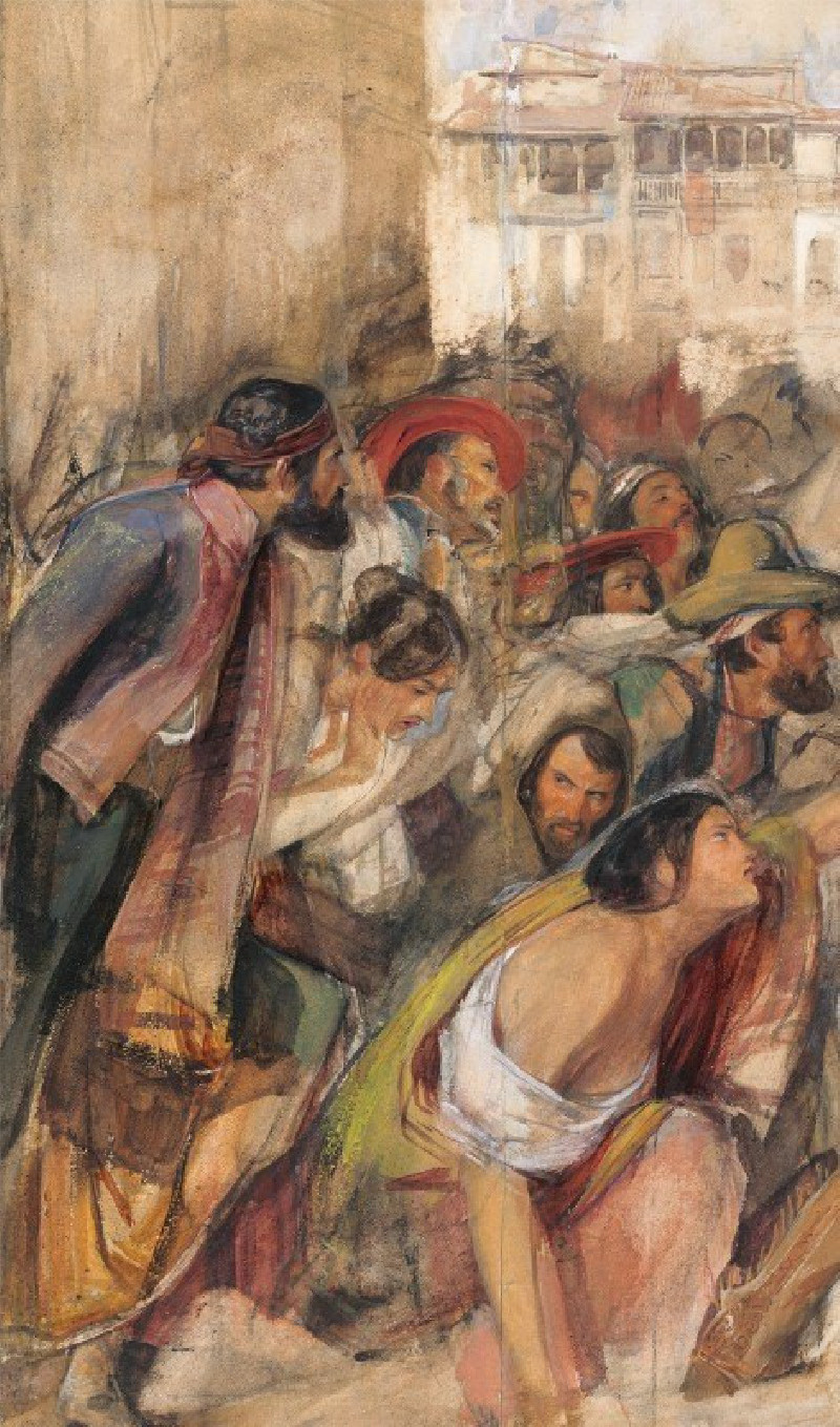 Study For The Proclamation Of Don Carlos reproduction of painting by John Frederick Lewis. ALL GICLEE PRINTS