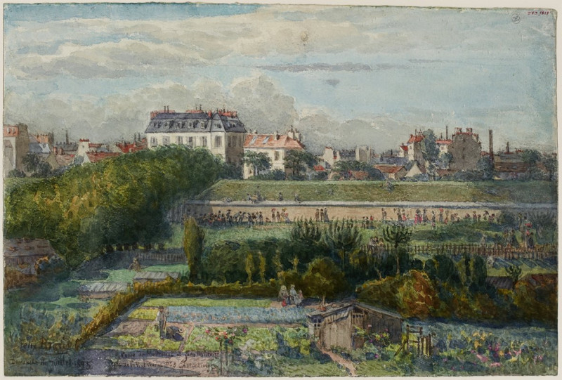 Félix Brard reprodukcija Vue de la porte de Montrouge et des jardins, prise de la rue Lakanal au Grand-Montrouge (1895), VISO...