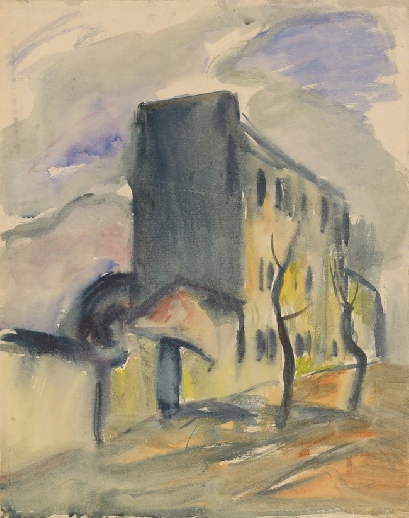 Lonely Blue House (1930) reproduction of painting by Zolo Palugyay. ALL GICLEE PRINTS