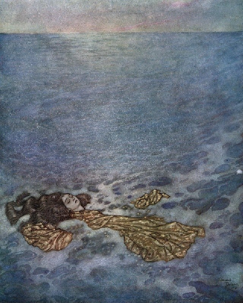 The Mermaid Pl 5 (1911) reproduction of painting by Edmund Dulac. ALL GICLEE PRINTS