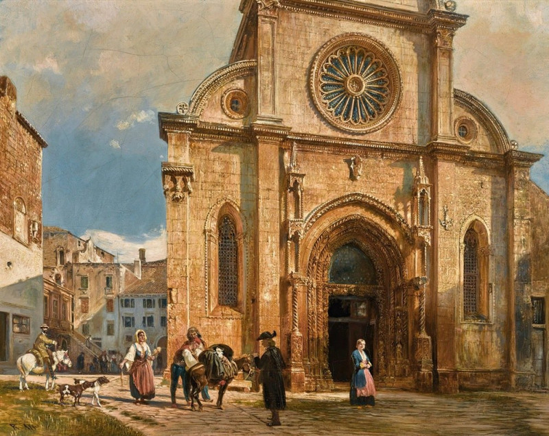 The Cathedral Of St James In Sebenico reproduction of painting by Rudolf von Alt. ALL GICLEE PRINTS