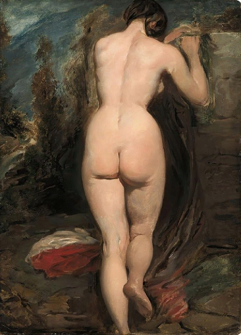 William Etty reprodukcija Female nude, seen from behind, Aktas , paveikslai, reprodukcijos internetu