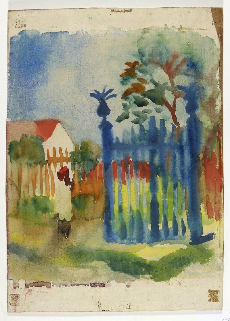 Garden gate (1914) reproduction of painting by August Macke. ALL GICLEE PRINTS