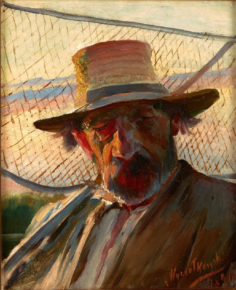 Fisherman with a Net (1891) reproduction of painting by Leon Wyczółkowski. ALL GICLEE PRINTS