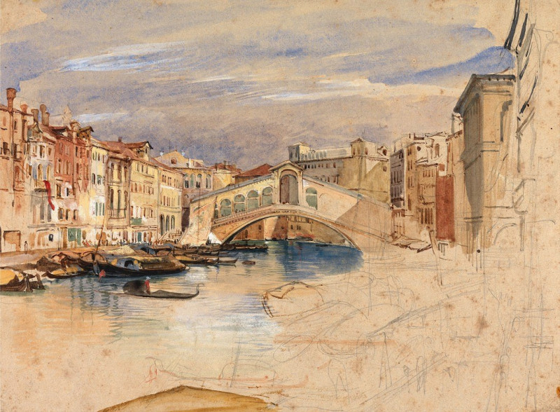 Venice The Grand Canal and Rialto (1838) reproduction of painting by John Frederick Lewis. ALL GICLEE PRINTS