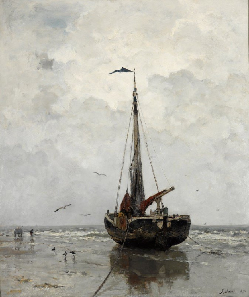 Fishing boat reproduction of painting by Jacob Maris. ALL GICLEE PRINTS