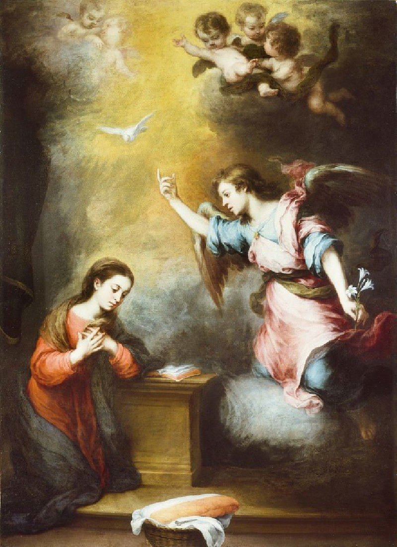 Bartolomé Estebán Murillo reprodukcija The Annunciation (c. 1665-1670), VISOS REPRODUKCIJOS , paveikslai, reprodukcijos inter...