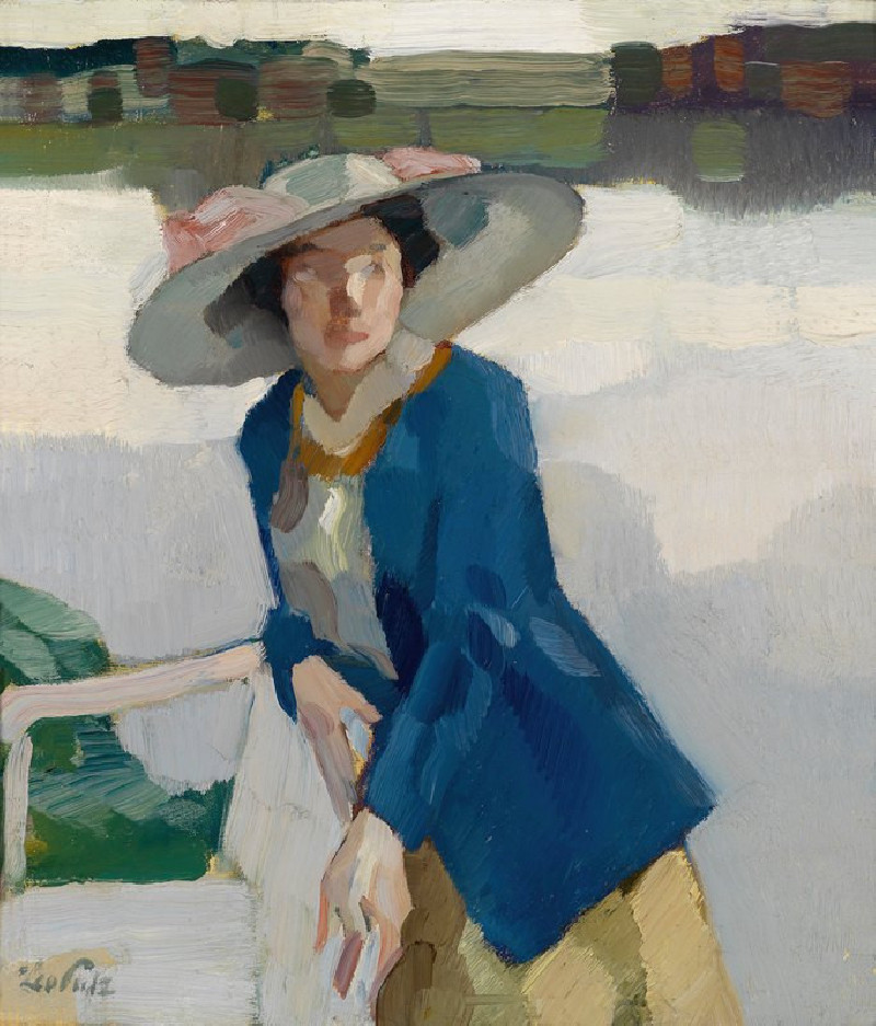 Frieda am Langenbürger See (c1909) reproduction of painting by Leo Putz. ALL GICLEE PRINTS