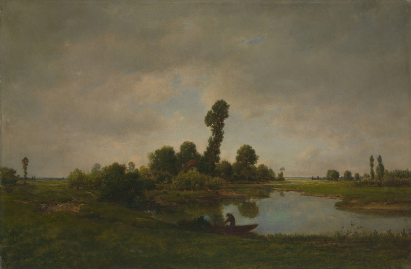 A River Landscape reproduction of painting by Théodore Rousseau. ALL GICLEE PRINTS