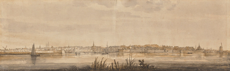 Panoramic View of Dordrecht and the River Maas (1645–1652) reproduction of painting by Aelbert Cuyp. ALL GICLEE PRINTS